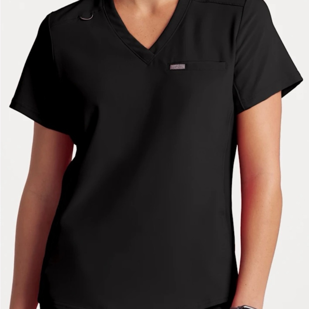 Landau Forward Black Scrub Top Size L